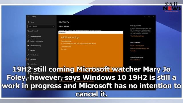 Windows 10 19H2 Not Canceled, “a Little More than a Service Pack” | 24h News смотреть онлайн