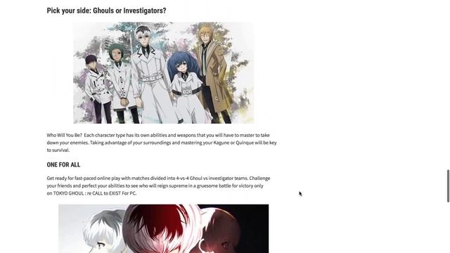 TOKYO GHOUL : re CALL to EXIST For PC Windows Download Gameplay смотреть онлайн