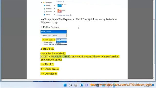 Change Open File Explorer to This PC or Quick access by Default in Windows 11 смотреть онлайн