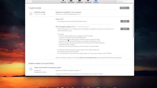 OSX Update 10.11.1 смотреть онлайн