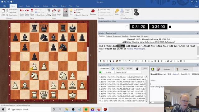 Stockfish 13 is released! What does it think of my game with White in the English? смотреть онлайн