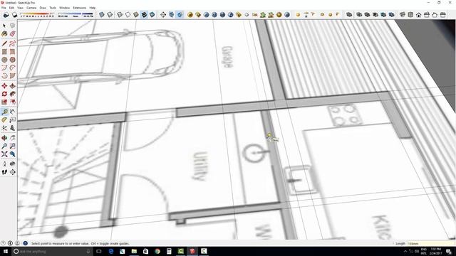 Sketchup Tracing Wall Image Plan Use Tape Tool Sketchup Villa Tutorial 02 смотреть онлайн