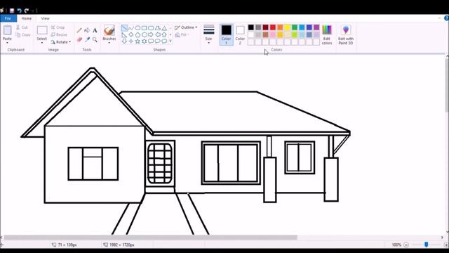 How to draw beautiful home by windows paint program смотреть онлайн