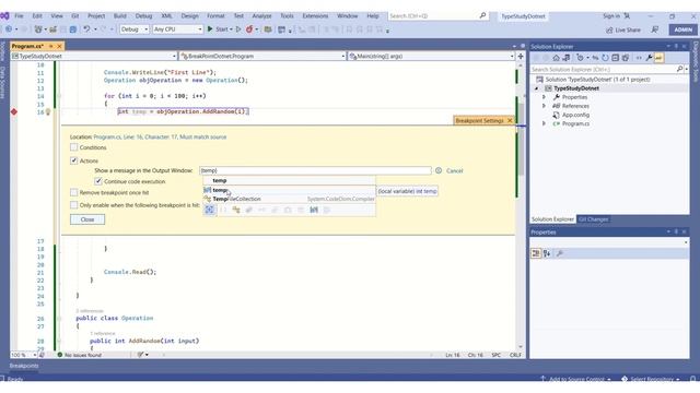 Debug in C# using breakpoint .Import and Export breakpoint in C#. Conditional debug & add log trace смотреть онлайн