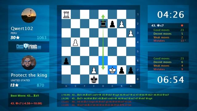 Chess Game Analysis: Qwert102 - Protect The King : 1/2-1/2 (By ChessFriends.com)