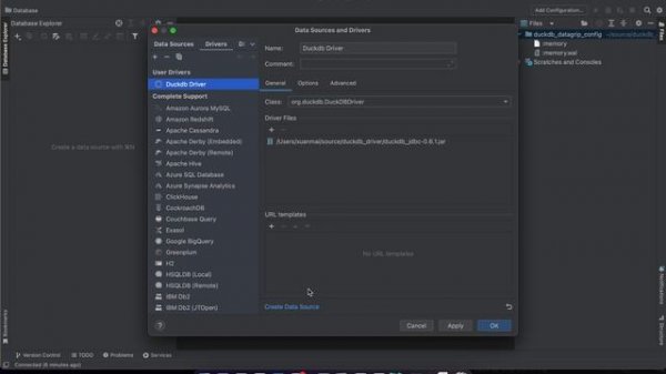 Configuring DuckDB Driver in Datagrip