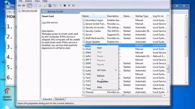 How to enable the smart card service on Windows 7 смотреть онлайн