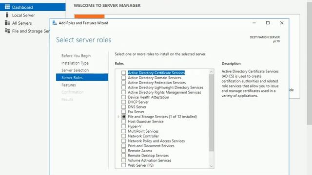 adding roles active directory and dns (Windows Server 2016) смотреть онлайн