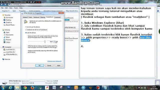 Menjadikan Flashdisk Sebagai RAM Booster смотреть онлайн