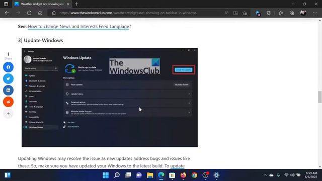 Weather widget not showing on Taskbar in Windows 11 смотреть онлайн