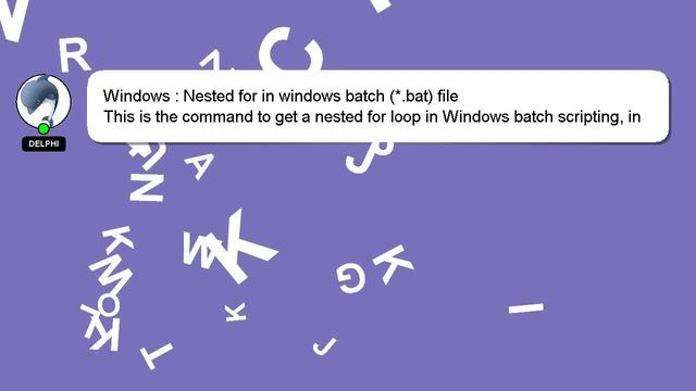 Windows : Nested for in windows batch (*.bat) file смотреть онлайн