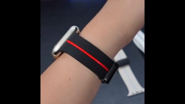 Magnetic Folding Buckle Stripe Silicone Band For Apple Watch смотреть онлайн