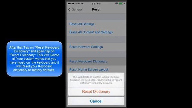 IOS 7.0.4 TIP #16:HOW TO RESET IPHONE 5S OR IPOD TOUCH KEYBOARD DICTIONARY смотреть онлайн