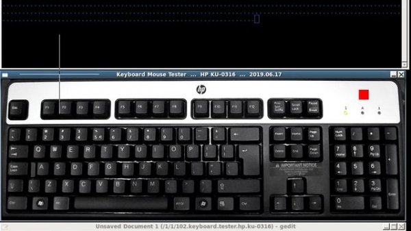 X11 Window System : Keyboard Mouse Tester HP KU-0316