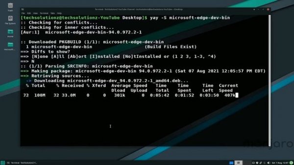How to Install Microsoft Edge Browser on Manjaro 21.0.7 | Edge Browser Arch Linux | Edge Linux