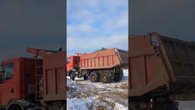 Scania 6х6 выгрузке песка смотреть онлайн