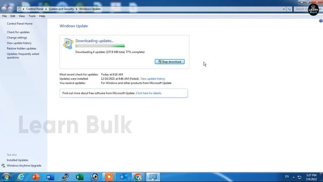 Windows update kaise kare window 7 | Window 7 Update Kaise Karen | Window update karen | Learn Bulk смотреть онлайн