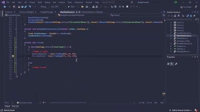 Coding ReBudget using C#, Part 7 - Transaction log toggle and Dark Mode! смотреть онлайн
