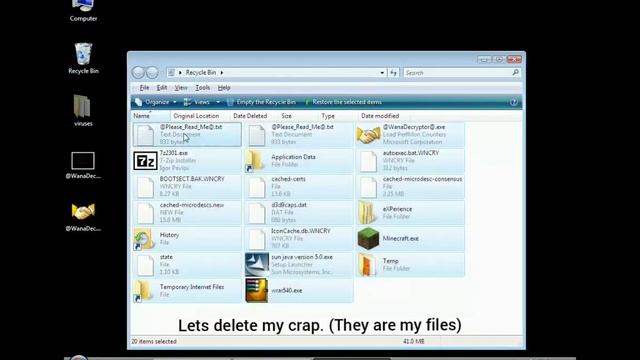 (REUPLOAD) WannaCry and PETYA on windows vista Destroying the windows смотреть онлайн