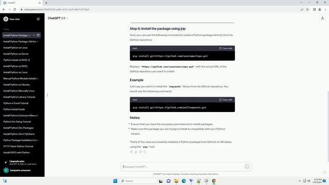 install python package from github windows смотреть онлайн