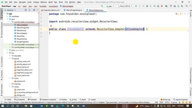 How To Make Music Player App In Android Studio Tutorial || create album fragment Part 11 смотреть онлайн