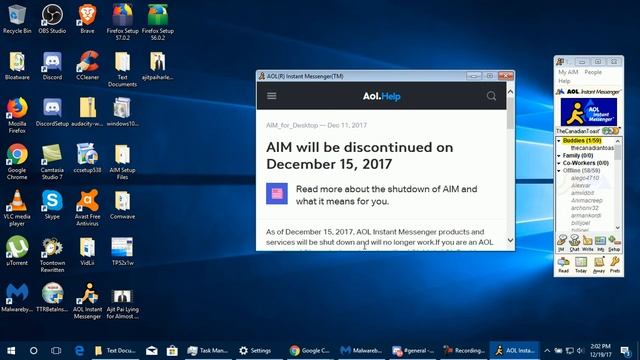 AOL Instant Messenger Version 5.1 Running On Windows 10 (AIM Phoenix Server) смотреть онлайн