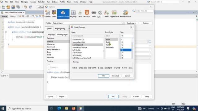 How to increase font size in NetBeans IDE | How do I change the font in NetBeans#java#learn смотреть онлайн