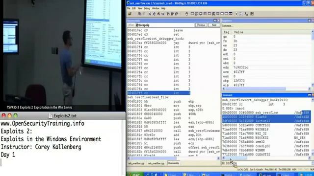 OpenSecurityTraining Exploits 2 Exploitation in the Windows Environment (day 1 part 5) смотреть онлайн