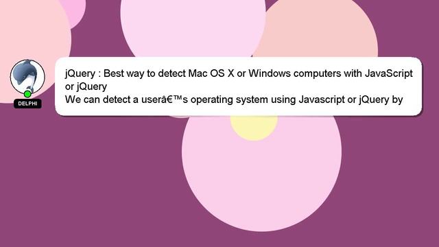 jQuery : Best way to detect Mac OS X or Windows computers with JavaScript or jQuery смотреть онлайн