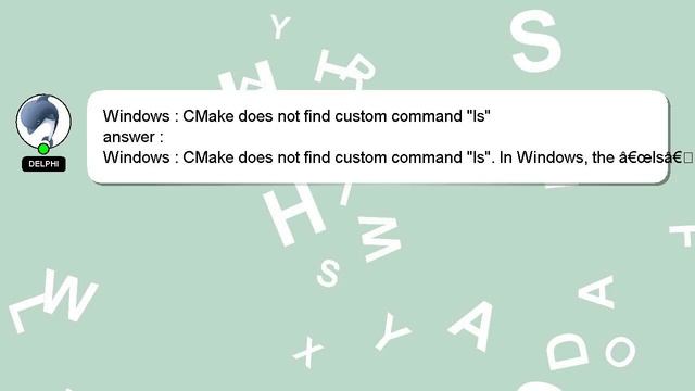 Windows : CMake does not find custom command "ls" смотреть онлайн