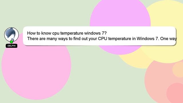 How to know cpu temperature windows 7? смотреть онлайн