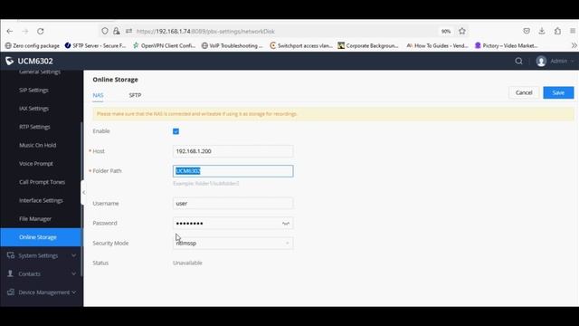 How to configure NAS in Grandstream UCM PBX | VoIP knowledge смотреть онлайн