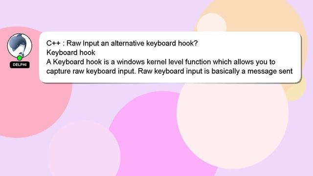 C++ : Raw Input an alternative keyboard hook? смотреть онлайн
