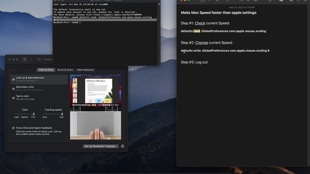 Make Mouse trackpad Speed FASTER than Apple settings using Terminal on Mac смотреть онлайн