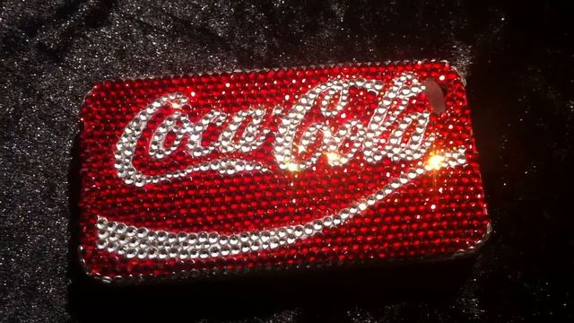 DIY Swarovski Cocacola Iphone 4s Phone cover case Blingsshop.com смотреть онлайн