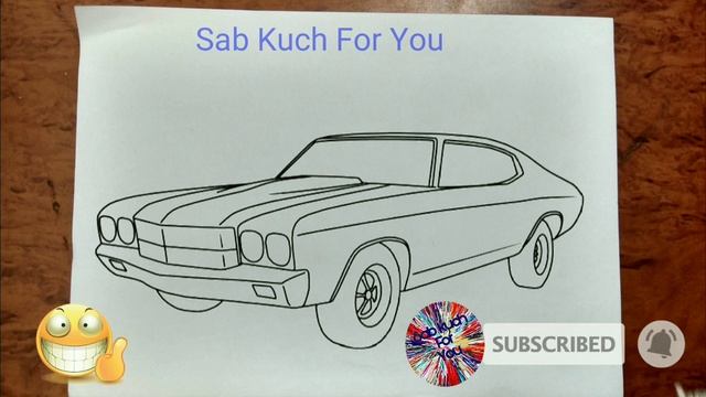1 How to Draw Muscle car 1970 Chevelle SS 454 Step by step easily 