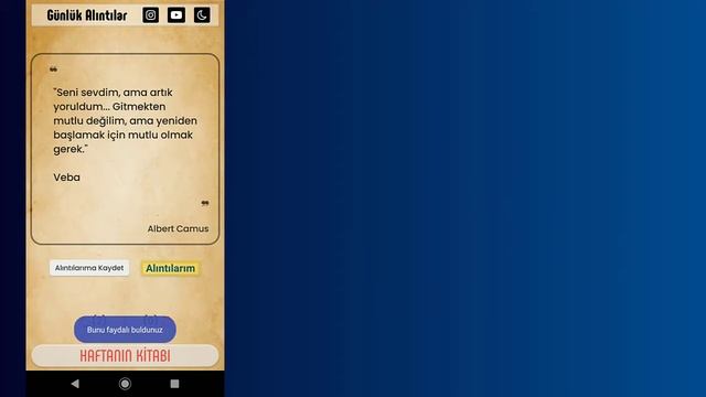 Günlük Kitap Alıntıları - İndir (Play Store/Android) смотреть онлайн