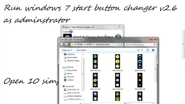 HOW TO CHANGE WINDOWS 7 START BUTTON смотреть онлайн
