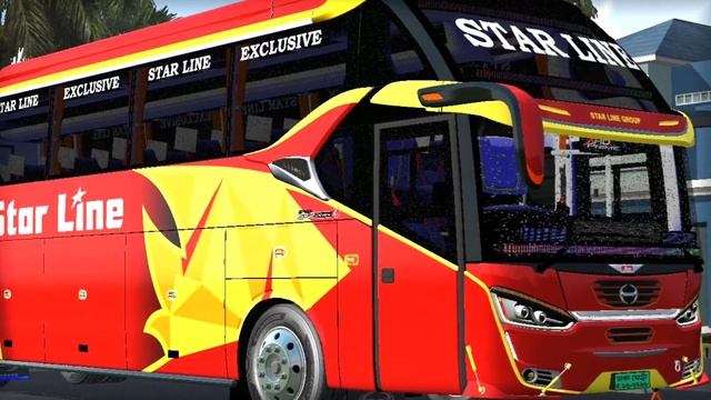 LIVERY STAR LINE SR2 XHD GEN 2 HINO RK8 MN X FA MOD BUSSID