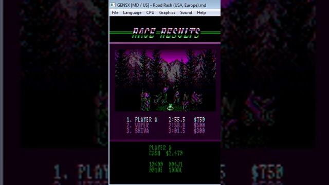 Road Rash - Sega Genesis - emulador GENSX 0.96 - probado en Windows 7 x64 смотреть онлайн