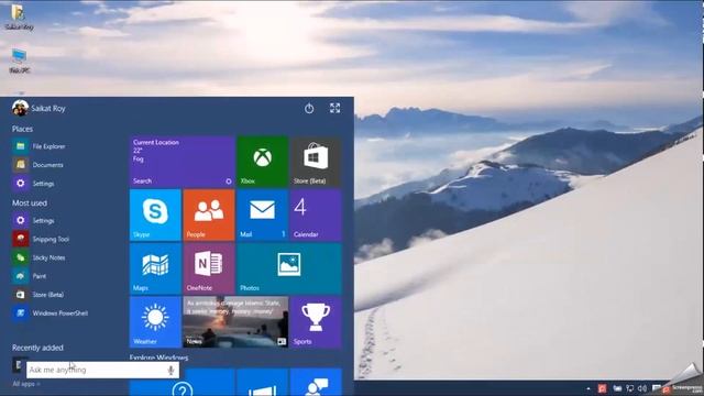 Windows 10 Build 9926 Start Menu Basic смотреть онлайн