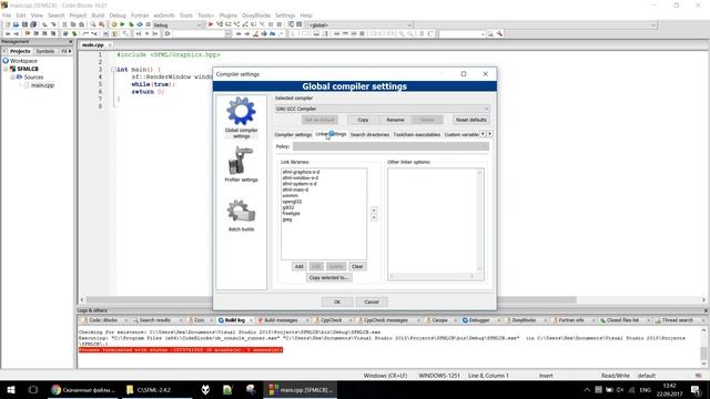 How to connect SFML to Code::Blocks смотреть онлайн