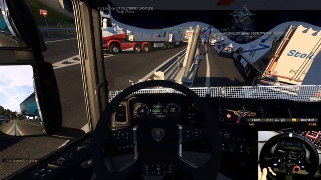 IDIOTS on the road #30 - flying trucks and skodas | FUNNY MOMENTS | ETS2MP/TruckersMP | Logitech G2 смотреть онлайн