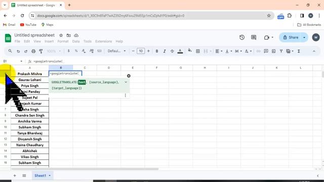 how to covert English to Hindi in excel, use google translate formula in google sheet, Eng to Hin смотреть онлайн