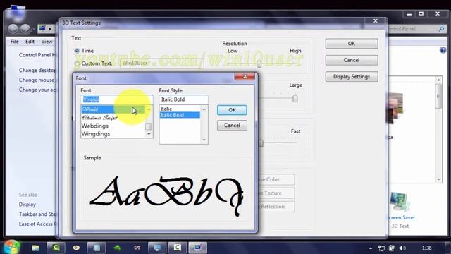 Windows 7 Tips : How to Change 3D Text Screen Saver Font смотреть онлайн