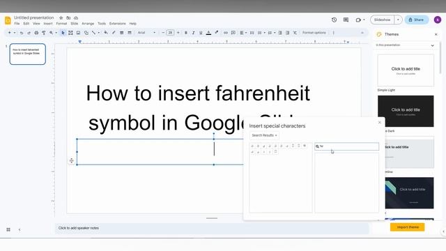 How to insert fahrenheit symbol in Google Slides смотреть онлайн