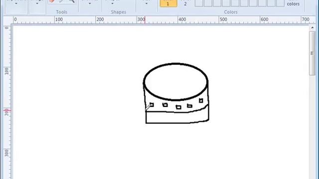 Windows paint drawing and coloring for kids, how to draw birthday Cake смотреть онлайн