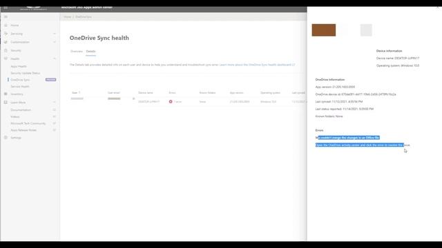 Taking a Look at OneDrive Sync Health in the Microsoft 365 Apps Admin Center смотреть онлайн