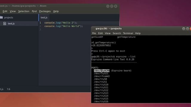 Using Espruino Command-line tools смотреть онлайн