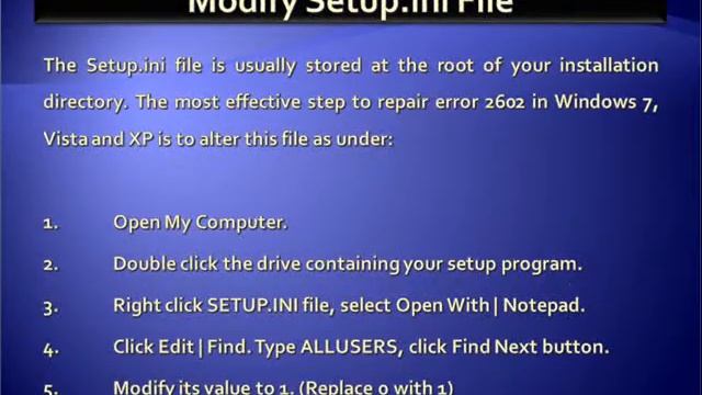 Fix Error 2602 in Windows 7, Vista and XP смотреть онлайн